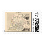 1858 Map of Landes Department, France Postage Stamp