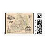 1858 Map of Lot Department, France Postage Stamps