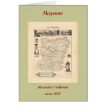 1858 Map of Mayenne Department, France Greeting Cards