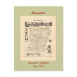 1858 Map of Mayenne Department, France Postcards