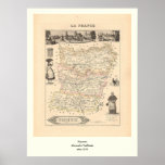 1858 Map of Mayenne Department, France Posters
