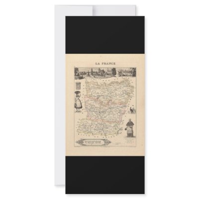 1858 Map of Mayenne Department, France Custom Rack Card by ZephyrusBooks