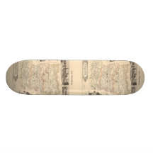 1858 Map of Mayenne Department, France Skateboard