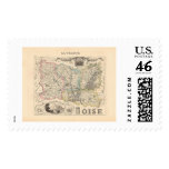 1858 Map of Oise Department, France Postage