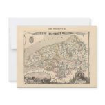 1858 Map of Seine Inferieure Department, France Custom Invites