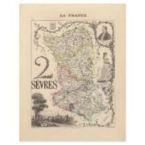 1858 Map of Sevres Department, France Custom Flyer