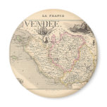1858 Map of Vendee Department, France Magnets