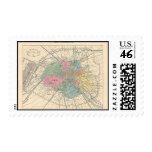 1858 Map Paris et son Mur d'Enceinte - France Postage