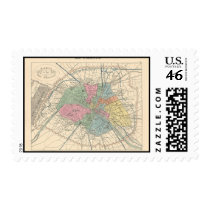 1858 Map Paris et son Mur d'Enceinte - France Postage