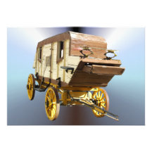 1860s Stagecoach - Denver Gold Rush Custom Announcements