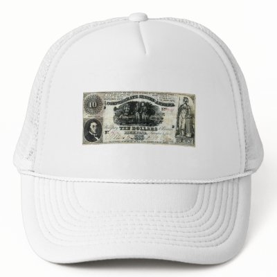 1861 Confederate Ten Dollar Note Trucker Hat by historicimage