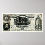 1861 Confederate Ten Dollar Note Posters