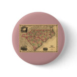 1861 North Carolina and South Carolina Map Pinback Button