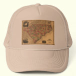 1861 North Carolina and South Carolina Map hats