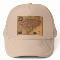 1861 North Carolina and South Carolina Map Hat