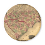 1861 North Carolina and South Carolina Map Fridge Magnets