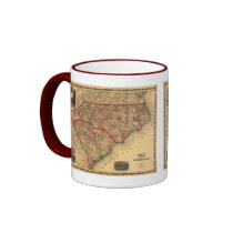 1861 North Carolina and South Carolina Map mugs by ZephyrusBooks 1861 North Carolina and South Carolina Map mugs
