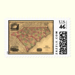 1861 North Carolina and South Carolina Map stamps