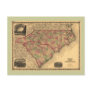 1861 North Carolina and South Carolina Map Postcard