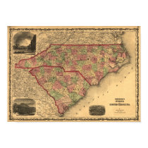 1861 North Carolina and South Carolina Map posters by ZephyrusBooks 1861 North Carolina and South Carolina Map posters