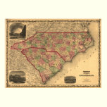 1861 North Carolina and South Carolina Map posters