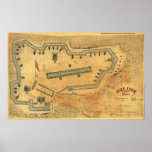 1862 American Civil War Map of Fort Lyon Virginia Poster