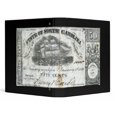 1862 North Carolina 50 Cent Note Binder by historicimage