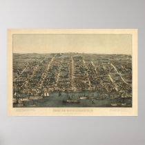 1863 Alexandria, VA Bird's Eye View Panoramic Map Print