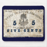 1863 South Carolina 5 Cent Note Mousepad