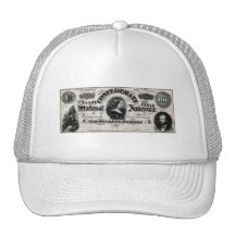 1864 Confederate One Hundred Dollar Note Hats