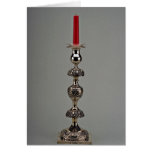 1864 silver candlestick, Warsaw, Poland Greeting Card