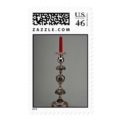 1864 silver candlestick, Warsaw, Poland Stamp by inspirelove