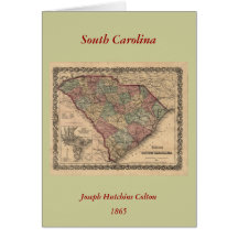 1865 South Carolina Map Greeting Card