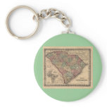 1865 South Carolina Map Keychains