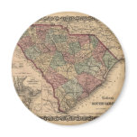 1865 South Carolina Map Fridge Magnet