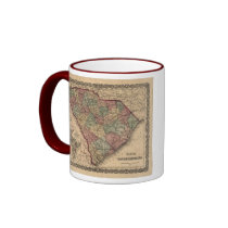 1865 South Carolina Map Coffee Mug