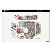 1866 Antiquarian Map of Texas by Schönberg & Co. Decal For Mac Mini