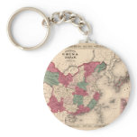 1868 Map - Johnson's China and Japan Keychains