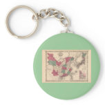 1868 Map - Johnson's China and Japan Keychain