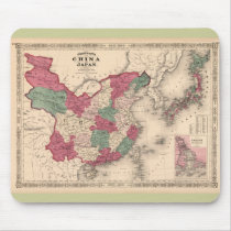 1868 Map - Johnson's China and Japan Mousepad