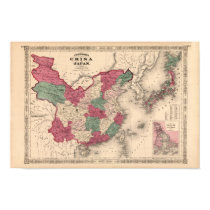 1868 Map - Johnson's China and Japan posters by ZephyrusBooks 1868 Map - Johnson's China and Japan posters