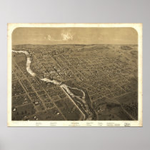 1868 Niles, MI Birds Eye View Panoramic Map Posters