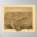 1869 Anoka, MN Birds Eye View Panoramic Map print