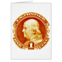 1869 Benjamin Franklin Stamp Greeting Card