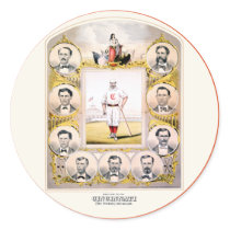 1869 Red Stockings Round Stickers