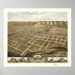 1870 Decorah, IA Birds Eye View Panoramic Map Poster