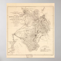 1870's Map Sources of Snake River Wyoming Idaho Posters