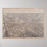 1872 Dallas, TX Birds Eye View Panoramic Map Posters