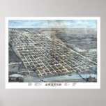 1873 Austin, TX Bird's Eye View Panoramic Map posters