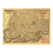 1874 Brooklyn Rail Map posters